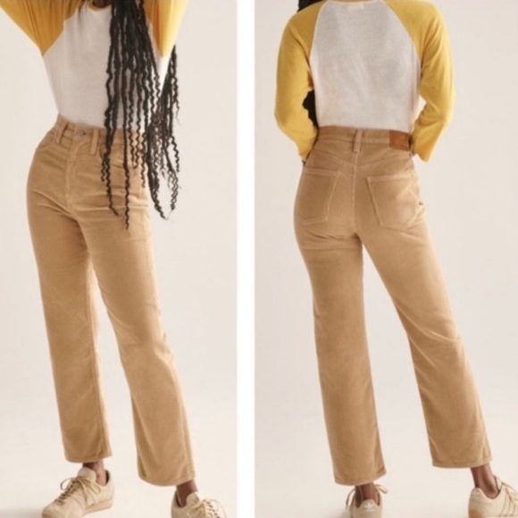 Denim Forum Pants - Aritzia Denim Forum The Joni High Rise Loose 29L Beige Corduroy Pants, size 25